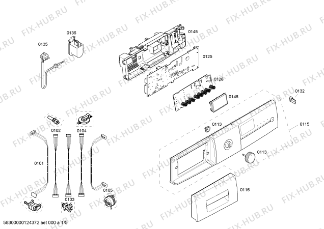 Схема №1 WM16E460FG E 16.46 с изображением Дисплей для стиралки Siemens 00640013