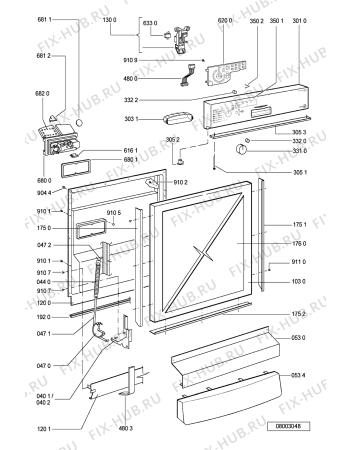 Схема №1 6ADP 2956 IXM с изображением Экран для посудомоечной машины Whirlpool 481244019968
