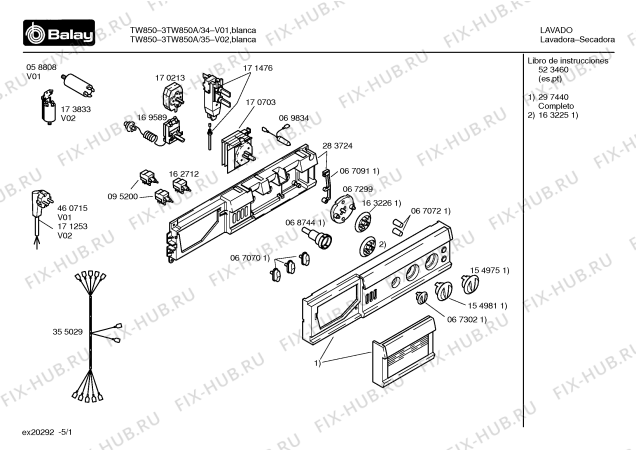 Схема №1 3TW850A TW850 с изображением Инструкция по эксплуатации для стиралки Bosch 00523460