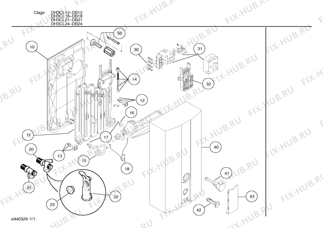 Схема №1 DH30018 с изображением Нагревательный элемент для бойлера Bosch 00354431