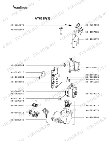 Взрыв-схема микроволновой печи Moulinex AY622F(3) - Схема узла LP002291.7P2