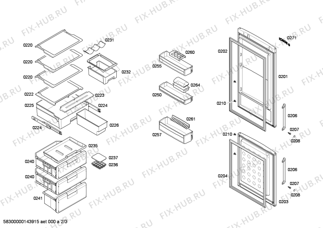 Схема №1 KGS36A90 с изображением Дверь морозильной камеры для холодильника Bosch 00683642