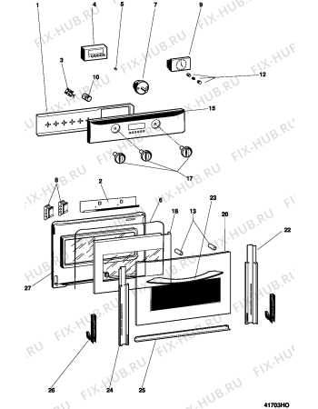 Схема №2 FD86CBK (F018186) с изображением Обшивка для плиты (духовки) Indesit C00059841