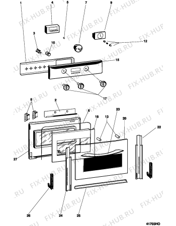 Схема №2 FD86CWH (F018185) с изображением Панель для электропечи Indesit C00059839