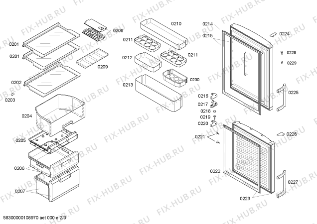 Схема №1 KK20V41TI с изображением Дверь для холодильной камеры Siemens 00243089