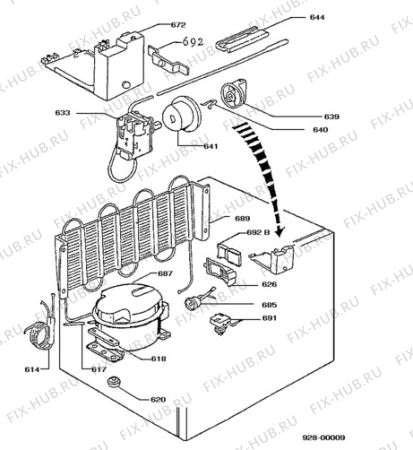 Взрыв-схема холодильника Electrolux EU0561C - Схема узла Functional parts