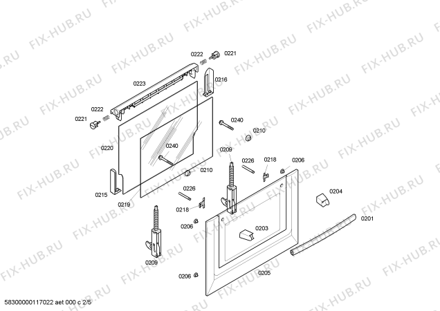 Взрыв-схема плиты (духовки) Bosch HBN56W350E Horno bosch indep.multif.3d inox e2 - Схема узла 02