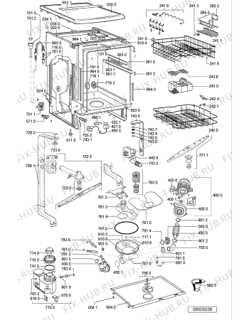 Схема №1 GSF 4481 WS с изображением Блок управления для электропосудомоечной машины Whirlpool 481221838256