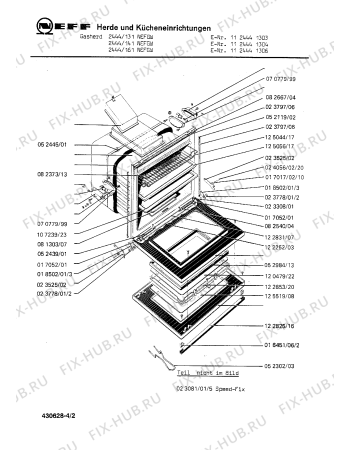 Взрыв-схема плиты (духовки) Neff 1124441303 2444/131NEFGW - Схема узла 02