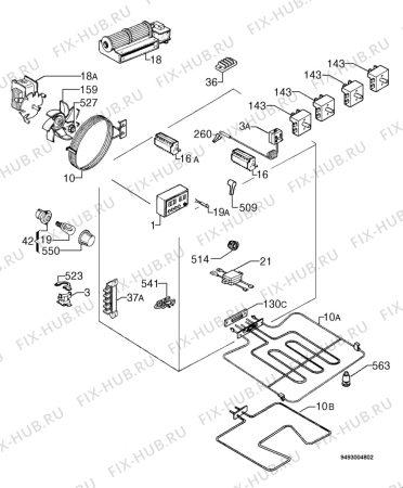 Взрыв-схема плиты (духовки) Privileg 839459_8579 - Схема узла Electrical equipment 268