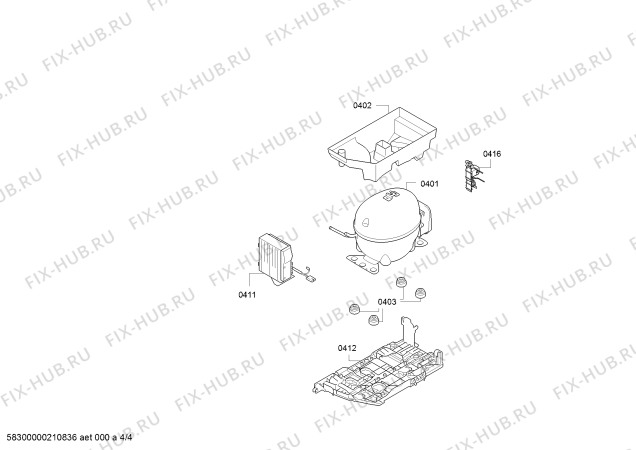 Взрыв-схема холодильника Bosch KIR41SD40 Bosch - Схема узла 04