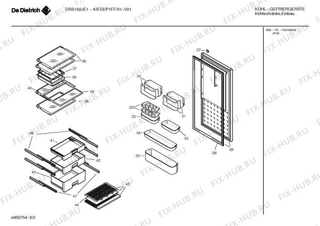 Схема №1 KIFDDP1FF с изображением Поднос для холодильника Bosch 00483197