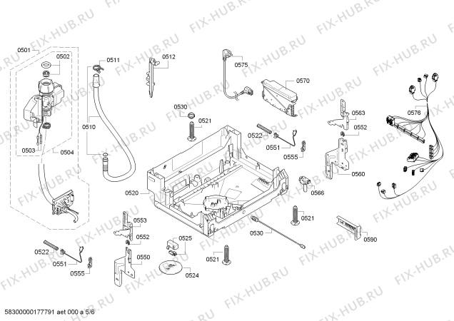 Взрыв-схема посудомоечной машины Bosch SBV40D80EU Silence - Схема узла 05