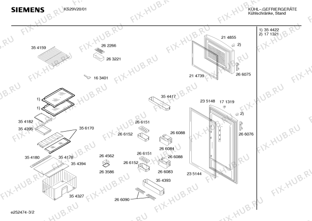 Схема №2 KS33V20EU с изображением Панель для холодильника Siemens 00354396