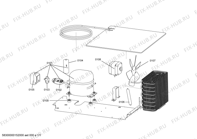 Схема №1 VKD2121K с изображением Мотор для машины для охлаждения Bosch 00145227