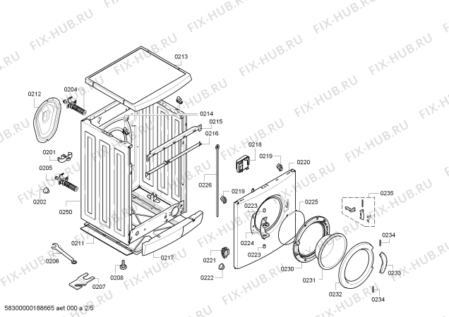 Взрыв-схема стиральной машины Bosch WAE28330 - Схема узла 02