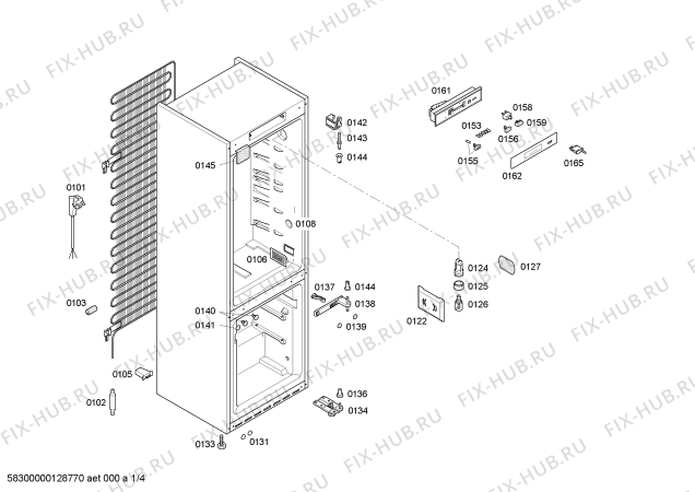 Схема №1 KG36NX03 с изображением Дверь морозильной камеры для холодильной камеры Siemens 00477207