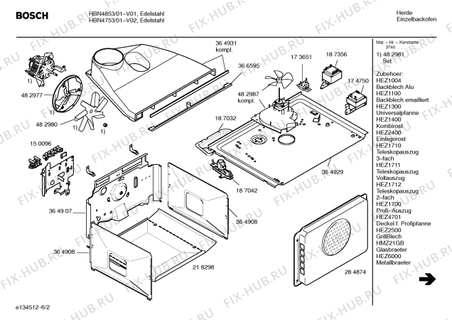 Схема №1 HBN4753 с изображением Инструкция по эксплуатации для духового шкафа Bosch 00586059