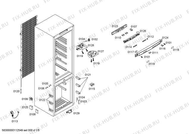 Схема №1 KG36U199 с изображением Шарнир для холодильника Siemens 00602157