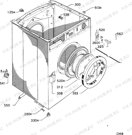 Взрыв-схема стиральной машины Zanussi ZF411G - Схема узла Cabinet + armatures