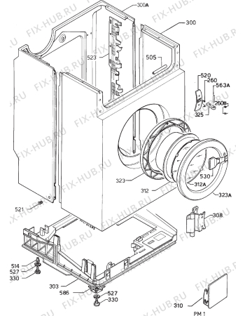 Взрыв-схема стиральной машины Zanussi WD1003C - Схема узла Cabinet + armatures