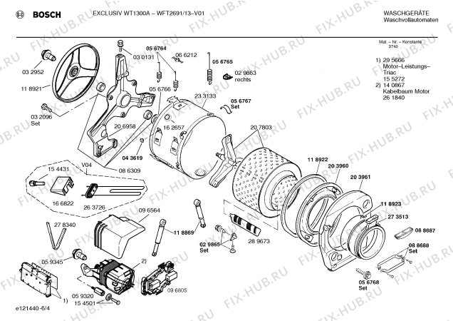 Схема №1 WFT2691 EXCLUSIV WT1300A с изображением Инструкция по эксплуатации для стиралки Bosch 00523062