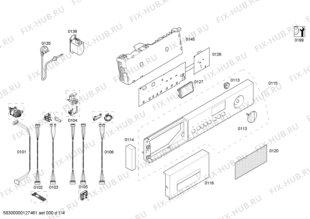 Схема №1 W5420X0FF 1200 / 7kg с изображением Панель управления для стиралки Bosch 00667439