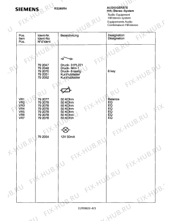 Схема №2 RS265R4 с изображением Головка воспроизведения и записи для аудиотехники Siemens 00792220