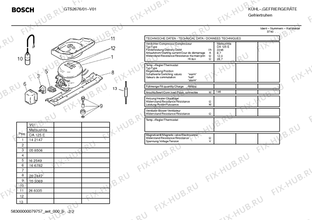 Взрыв-схема холодильника Bosch GTS2676 - Схема узла 02