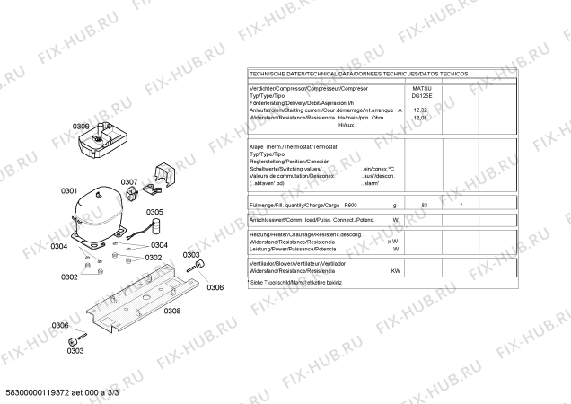 Взрыв-схема холодильника Bosch KGV36X10 - Схема узла 03