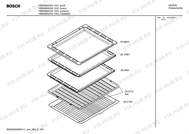 Схема №2 HBN6820CC с изображением Панель управления для плиты (духовки) Bosch 00357822