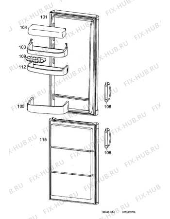 Схема №1 S302-6KG с изображением Поверхность для холодильника Aeg 531012488833
