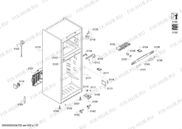 Схема №1 KD56NPW32N SIEMENS с изображением Силовой модуль для холодильника Siemens 12025479