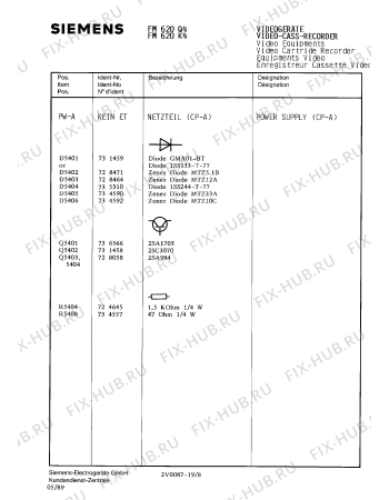 Схема №2 FM620K4 с изображением Сервисная инструкция для видеотехники Siemens 00535314