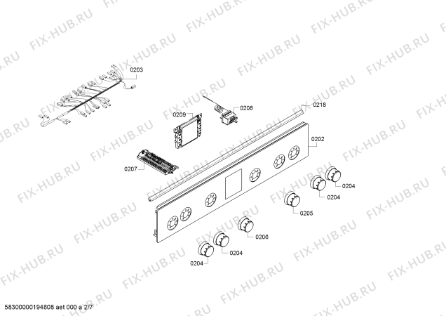 Взрыв-схема плиты (духовки) Bosch HGD645255R - Схема узла 02