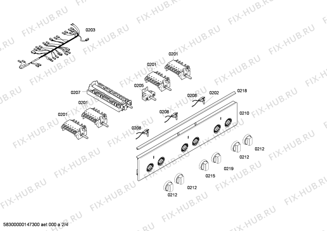 Взрыв-схема плиты (духовки) Bosch HSE421120V - Схема узла 02