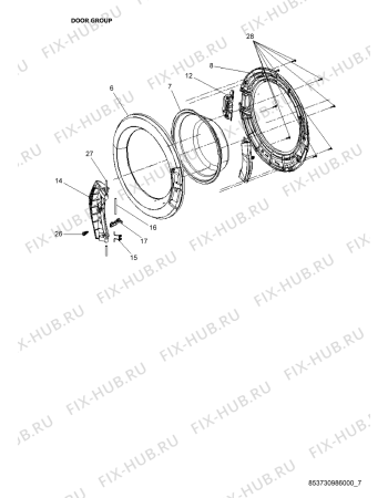 Взрыв-схема стиральной машины Whirlpool AWG 5081/B - Схема узла