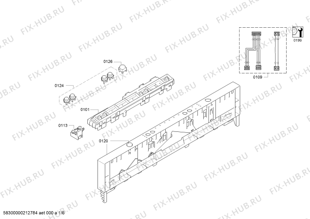 Схема №1 CG4A05V9 с изображением Панель управления для посудомойки Bosch 11024921