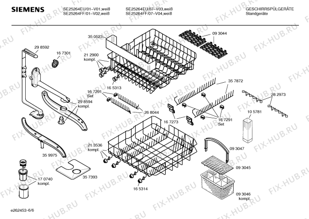 Взрыв-схема посудомоечной машины Siemens SE25264FF - Схема узла 06