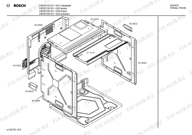 Схема №1 HEN572C с изображением Инструкция по эксплуатации для плиты (духовки) Bosch 00521982