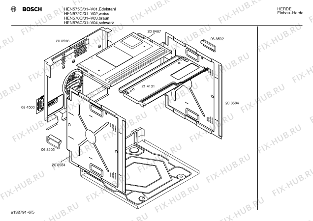 Схема №1 HEN572C с изображением Инструкция по эксплуатации для плиты (духовки) Bosch 00521983