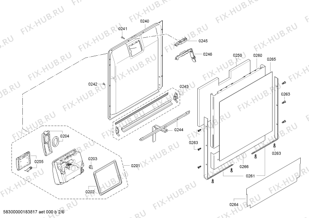 Взрыв-схема посудомоечной машины Bosch SMD63N24EU, SuperSilence - Схема узла 02