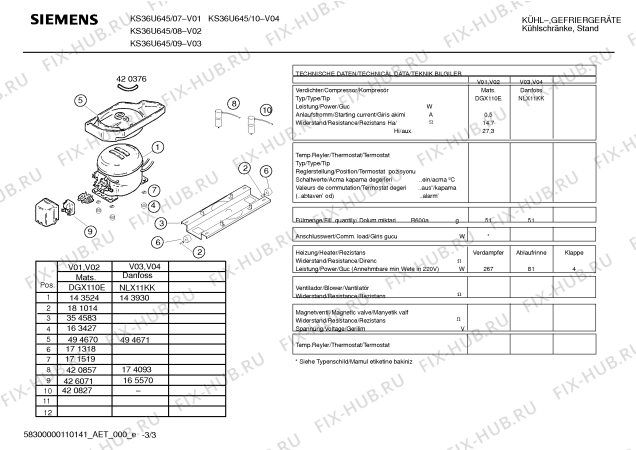 Схема №1 KS36U623 с изображением Инструкция по эксплуатации для холодильной камеры Siemens 00690010
