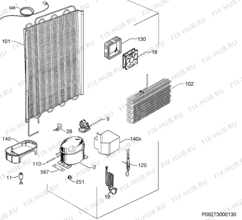 Взрыв-схема холодильника Aeg Electrolux S93000KZM0 - Схема узла Cooling system 017