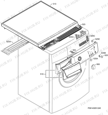 Взрыв-схема стиральной машины Electrolux NWF8566 - Схема узла Command panel 037