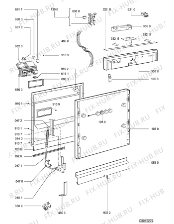 Взрыв-схема посудомоечной машины Whirlpool ADG 9030 - Схема узла