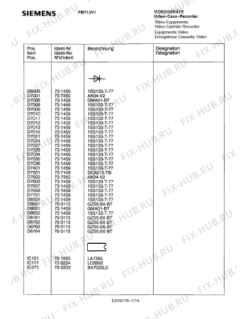 Схема №3 FM713V1 с изображением Инструкция по эксплуатации для видеоэлектроники Siemens 00530853