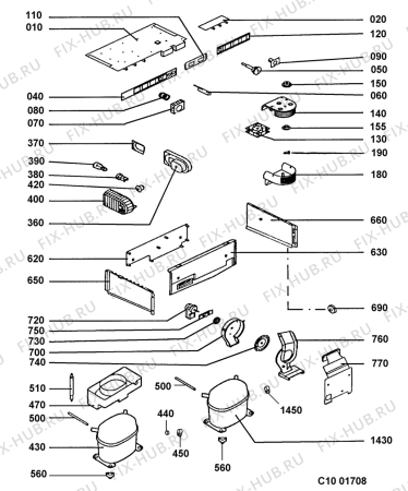 Взрыв-схема холодильника Juno JDZ7081 - Схема узла Functional parts