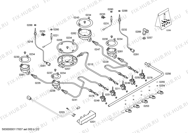 Взрыв-схема плиты (духовки) Bosch PCL755FEU - Схема узла 02