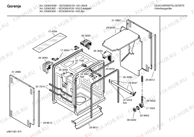 Взрыв-схема посудомоечной машины Gorenje SE5GNH2 - Схема узла 03